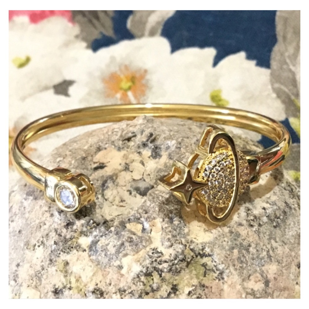 New! Shiny Gold Rhinestone Bracelet - Picture 3 of 11